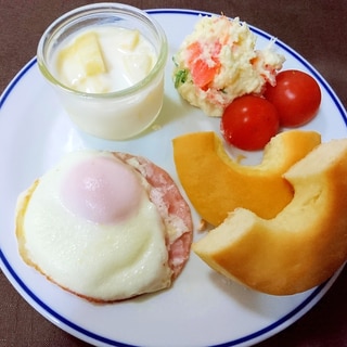 ハムエッグとポテトサラダ☆ワンプレート